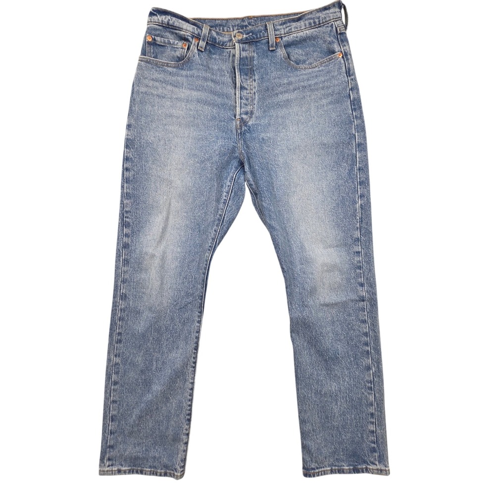 Levis Premium 501 Original Mens 33x30 Straight Leg Button Fly Jeans Blue